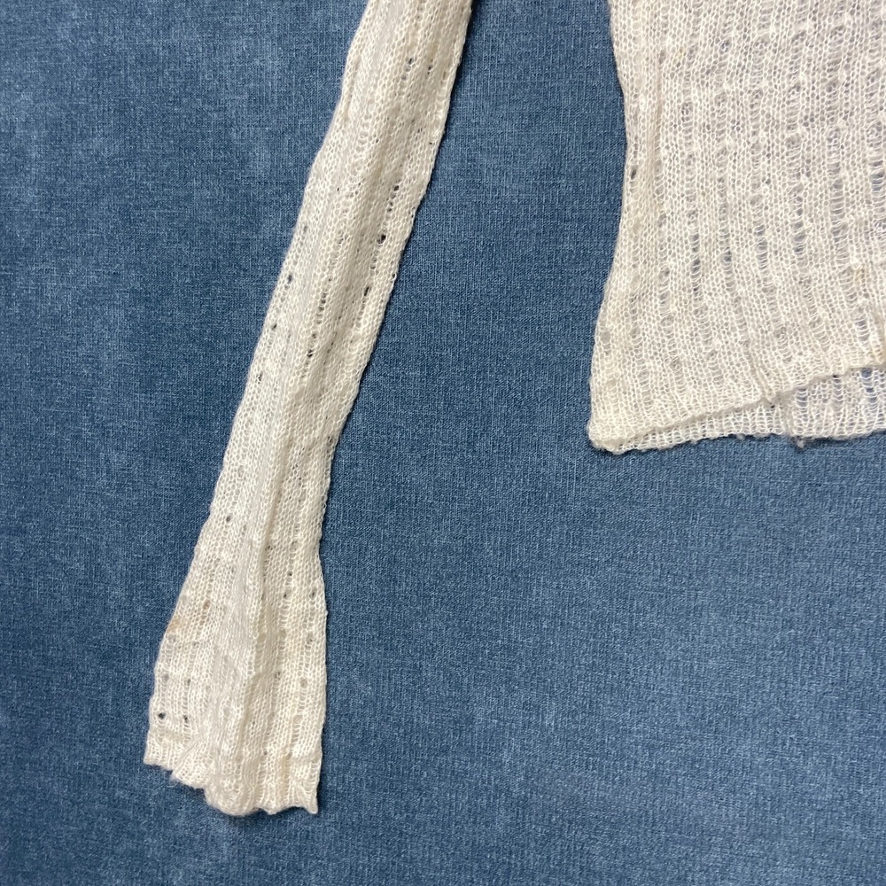 Y2K Guess Jeans Knit Top Womens Small Beige Wool Turtleneck Pullover - Picture 2 of 10